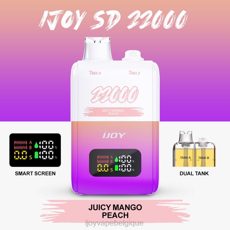 iJOY SD 22000 jetable 0N0DLT156 pêche à la mangue juteuse | iJOY Best Flavor